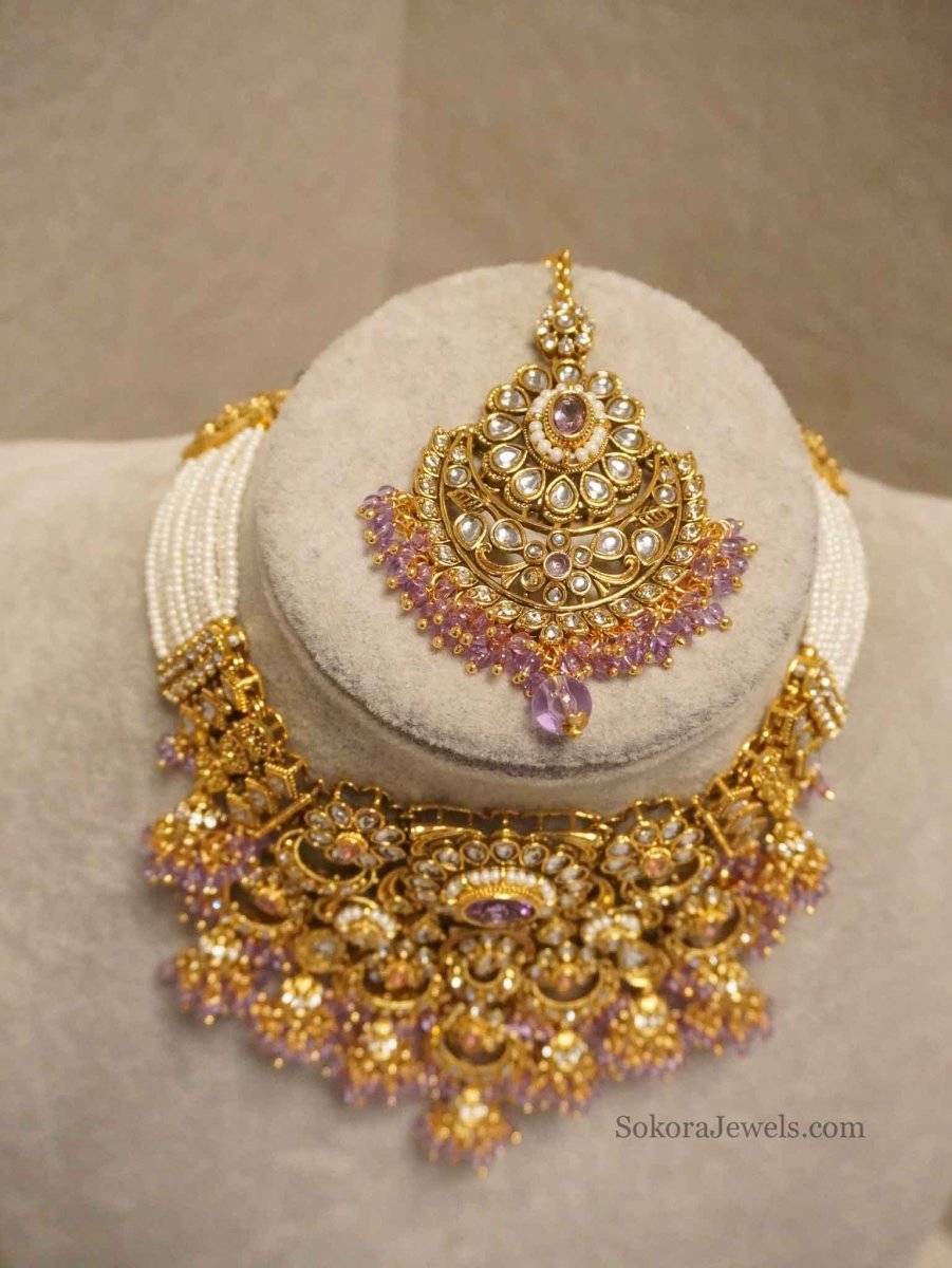 Iman Faux Kundan Choker Set - SOKORA JEWELSIman Faux Kundan Choker Set