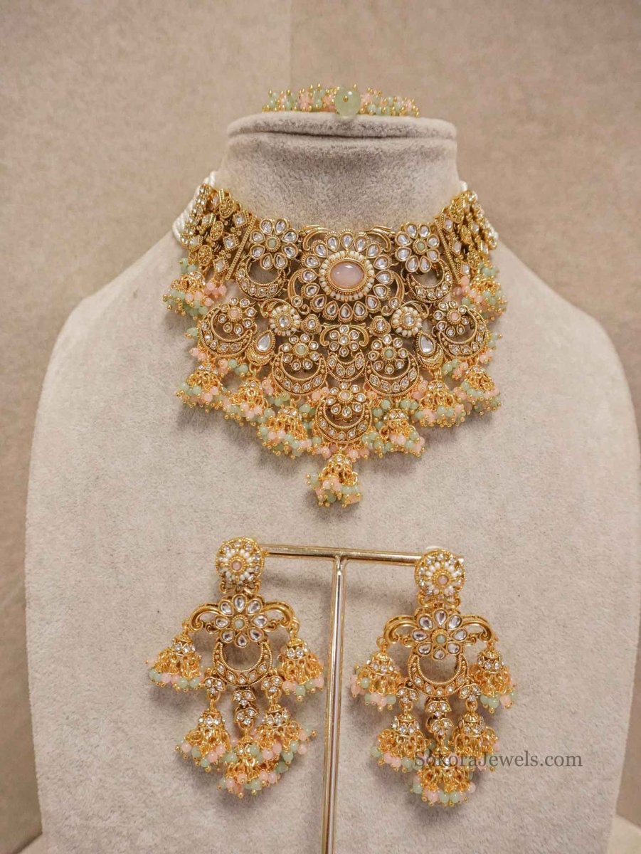 Iman Faux Kundan Choker Set - SOKORA JEWELSIman Faux Kundan Choker Set