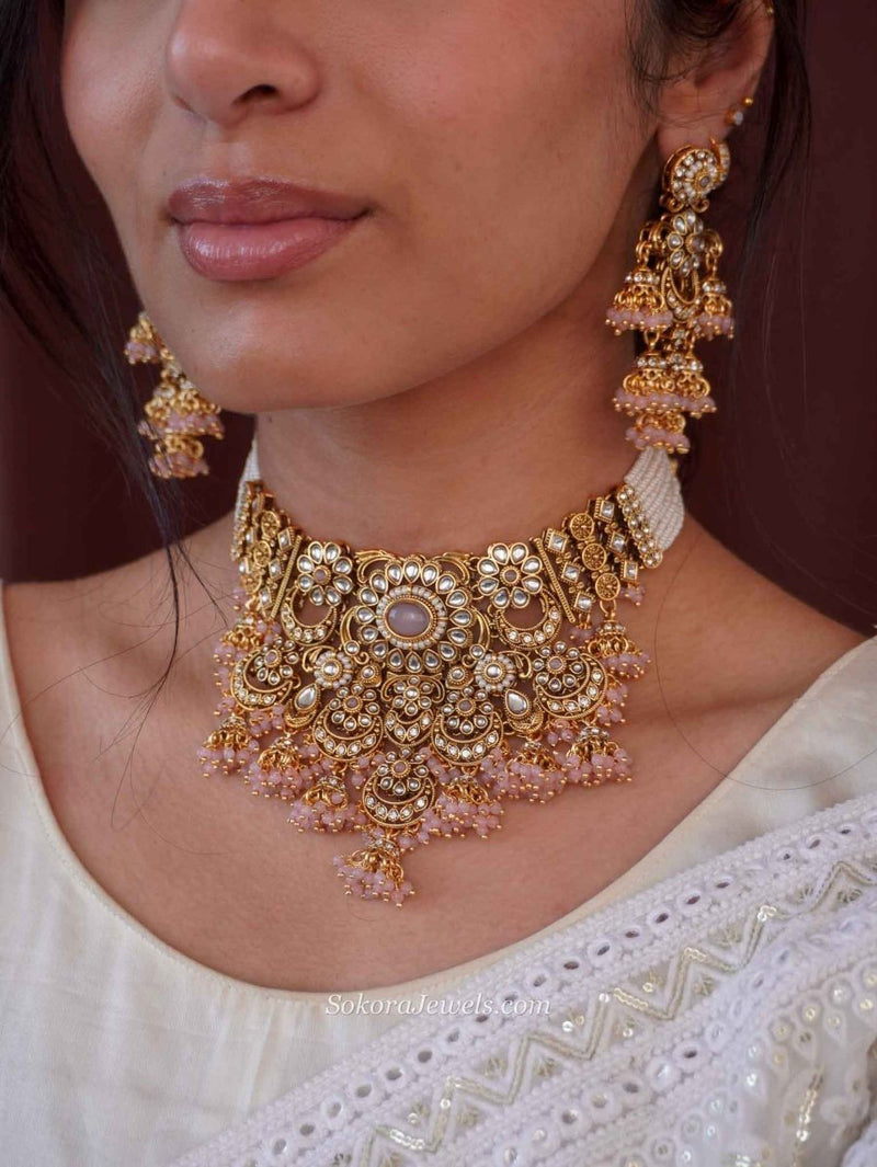 Iman Faux Kundan Choker Set - SOKORA JEWELSIman Faux Kundan Choker Set