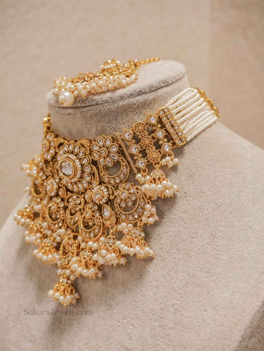Iman Faux Kundan Choker Set - SOKORA JEWELSIman Faux Kundan Choker Set