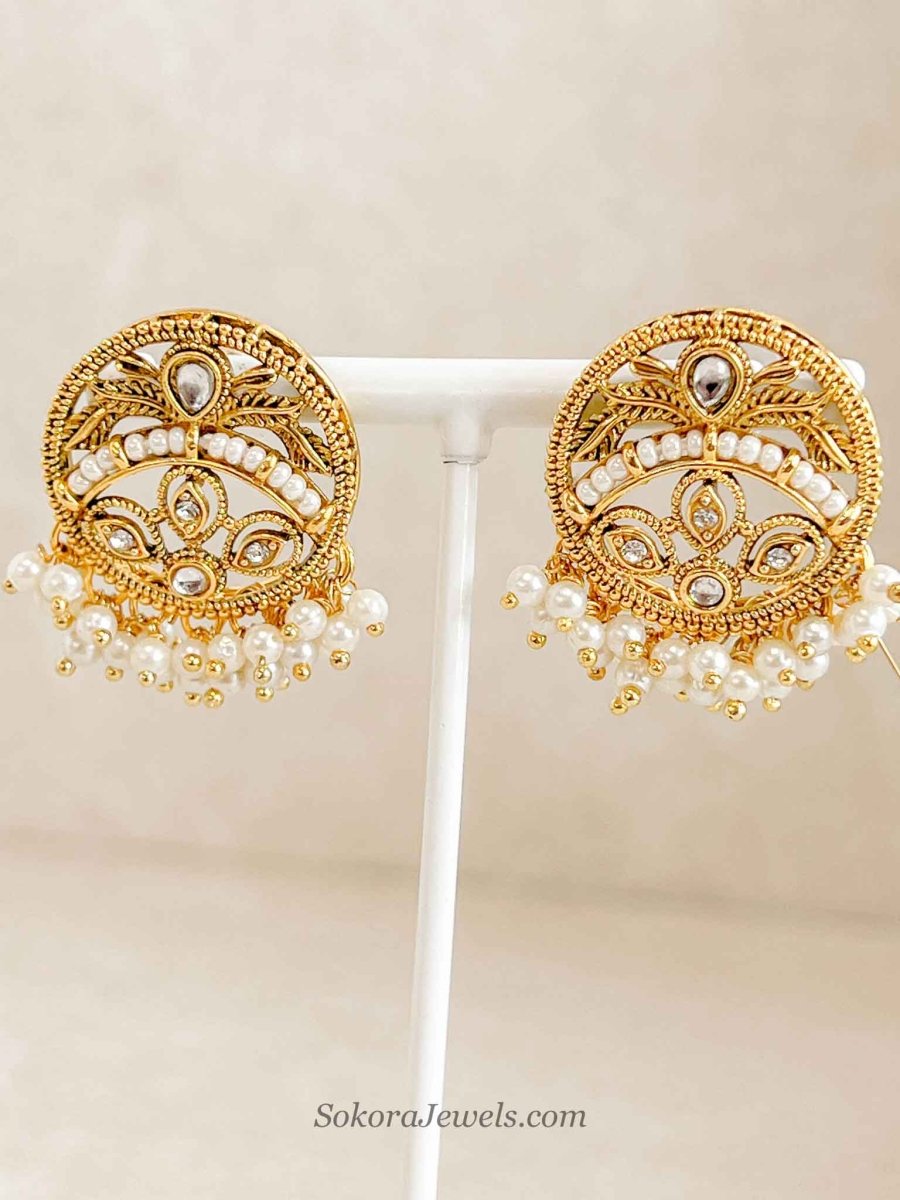 Iman Kundan Earring Tops - SOKORA JEWELSIman Kundan Earring Topsstuds and tops