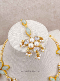 Iridescent Quartz & Pearl Statement Jewellery Set - SOKORA JEWELSIridescent Quartz & Pearl Statement Jewellery Set