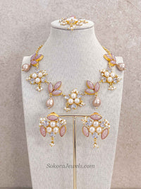 Iridescent Quartz & Pearl Statement Jewellery Set - SOKORA JEWELSIridescent Quartz & Pearl Statement Jewellery Set