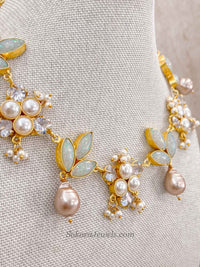 Iridescent Quartz & Pearl Statement Jewellery Set - SOKORA JEWELSIridescent Quartz & Pearl Statement Jewellery Set