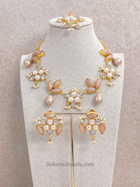 Iridescent Quartz & Pearl Statement Jewellery Set - SOKORA JEWELSIridescent Quartz & Pearl Statement Jewellery Set