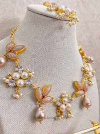 Iridescent Quartz & Pearl Statement Jewellery Set - SOKORA JEWELSIridescent Quartz & Pearl Statement Jewellery Set
