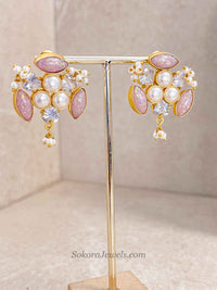 Iridescent Quartz & Pearl Statement Jewellery Set - SOKORA JEWELSIridescent Quartz & Pearl Statement Jewellery Set