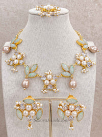 Iridescent Quartz & Pearl Statement Jewellery Set - SOKORA JEWELSIridescent Quartz & Pearl Statement Jewellery Set