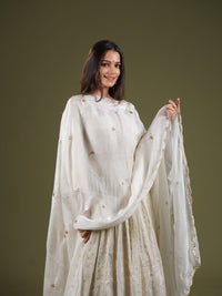 Ivory Embellished Occasion Dupatta - SOKORA JEWELSIvory Embellished Occasion Dupatta