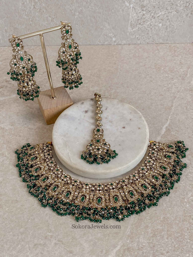 Sofia Golden Necklace Set - 18 Colour Options