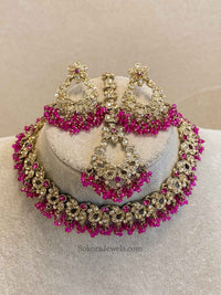 Jasmeet Golden Necklace Sets - SOKORA JEWELSJasmeet Golden Necklace Sets