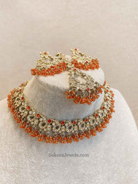 Jasmeet Golden Necklace Sets - SOKORA JEWELSJasmeet Golden Necklace Sets