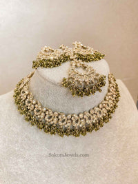 Jasmeet Golden Necklace Sets - SOKORA JEWELSJasmeet Golden Necklace Sets