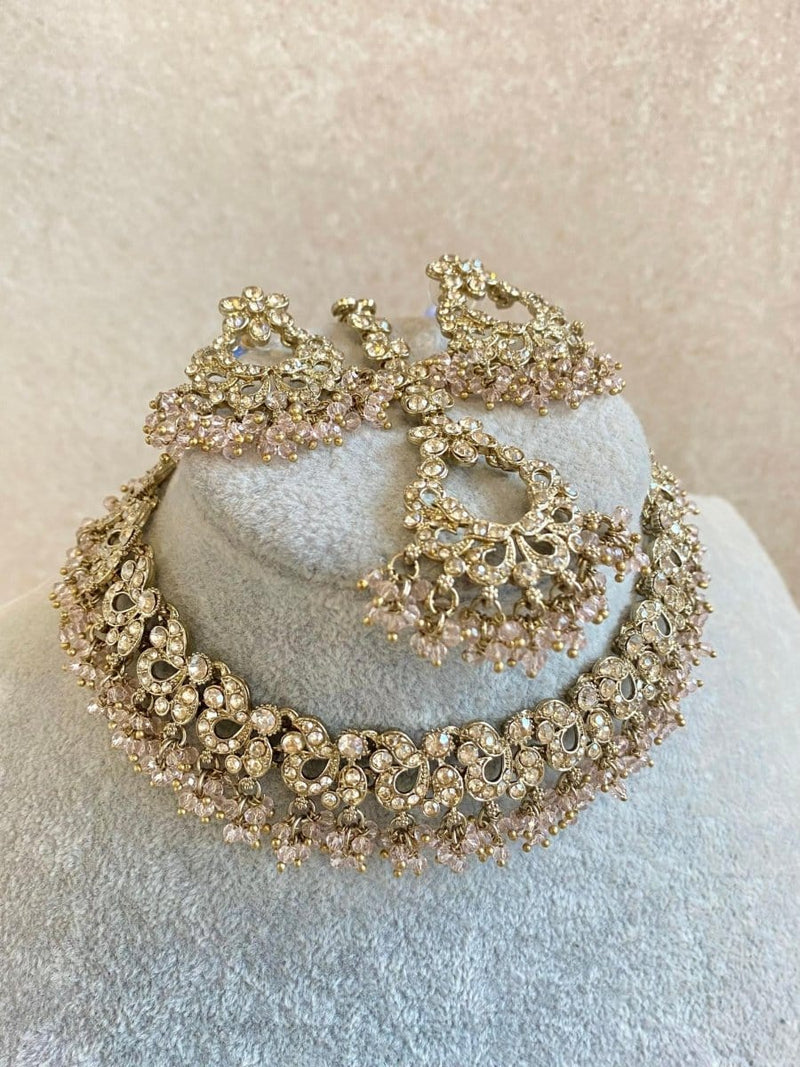 Jasmeet Golden Necklace Sets - SOKORA JEWELSJasmeet Golden Necklace Sets