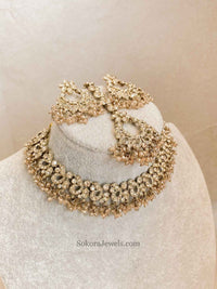 Jasmeet Golden Necklace Sets - SOKORA JEWELSJasmeet Golden Necklace Sets