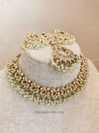 Jasmeet Golden Necklace Sets - SOKORA JEWELSJasmeet Golden Necklace Sets