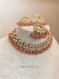 Jasmeet Golden Necklace Sets - SOKORA JEWELSJasmeet Golden Necklace Sets