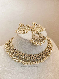 Jasmeet Golden Necklace Sets - SOKORA JEWELSJasmeet Golden Necklace Sets