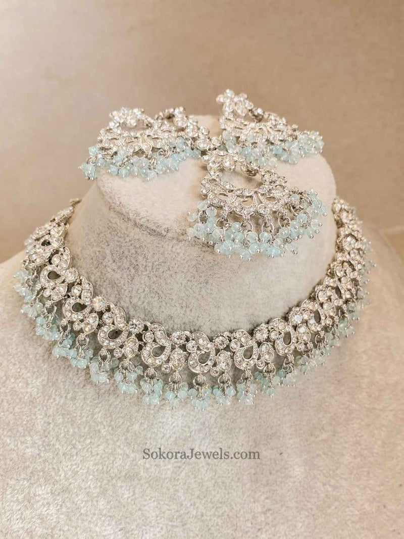 Jasmeet Silver Necklace Sets - SOKORA JEWELSJasmeet Silver Necklace Sets