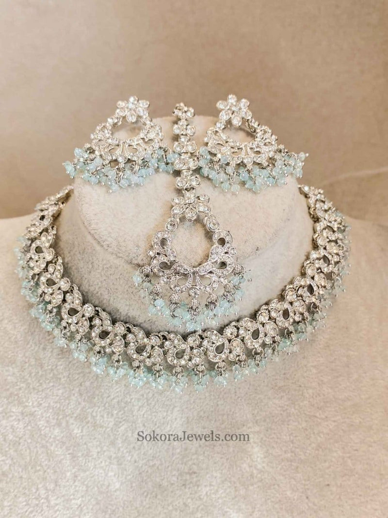 Jasmeet Silver Necklace Sets - SOKORA JEWELSJasmeet Silver Necklace Sets