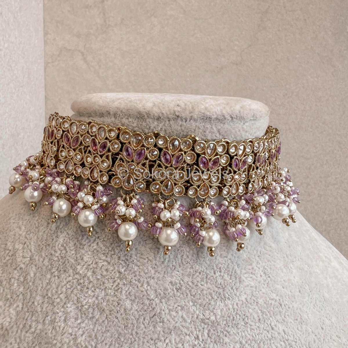 Jazbeen Choker - Light Purple - SOKORA JEWELSJazbeen Choker - Light PurpleChoker Sets