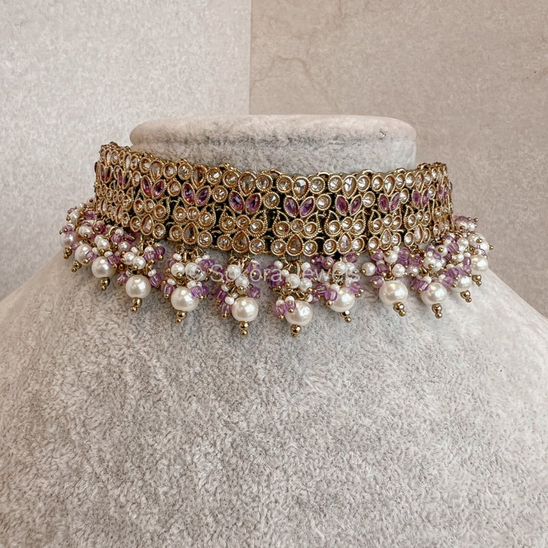 Jazbeen Choker - Light Purple - SOKORA JEWELSJazbeen Choker - Light PurpleChoker Sets