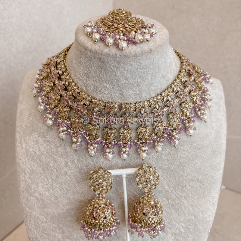 Jazbeen Necklace set - Light Purple - SOKORA JEWELSJazbeen Necklace set - Light Purple