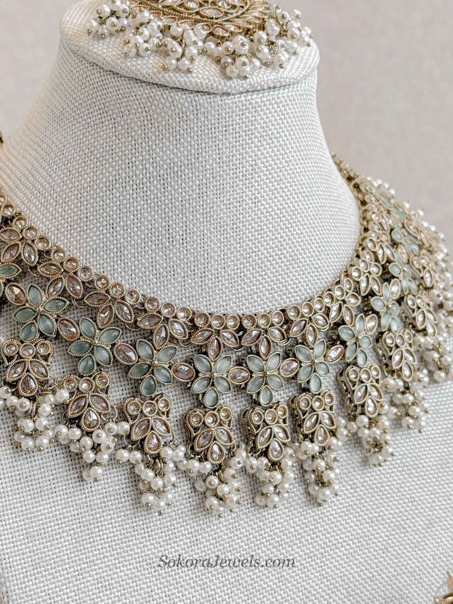 Jazbeen Necklace Set - Mint - SOKORA JEWELSJazbeen Necklace Set - Mint