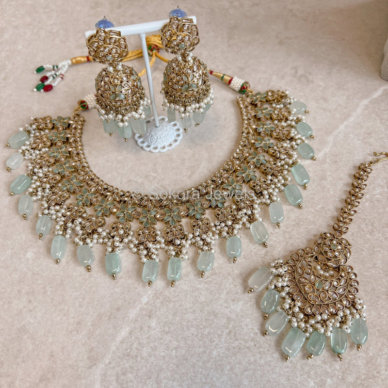 Jazbeen Necklace Set - Mint - SOKORA JEWELSJazbeen Necklace Set - Mint