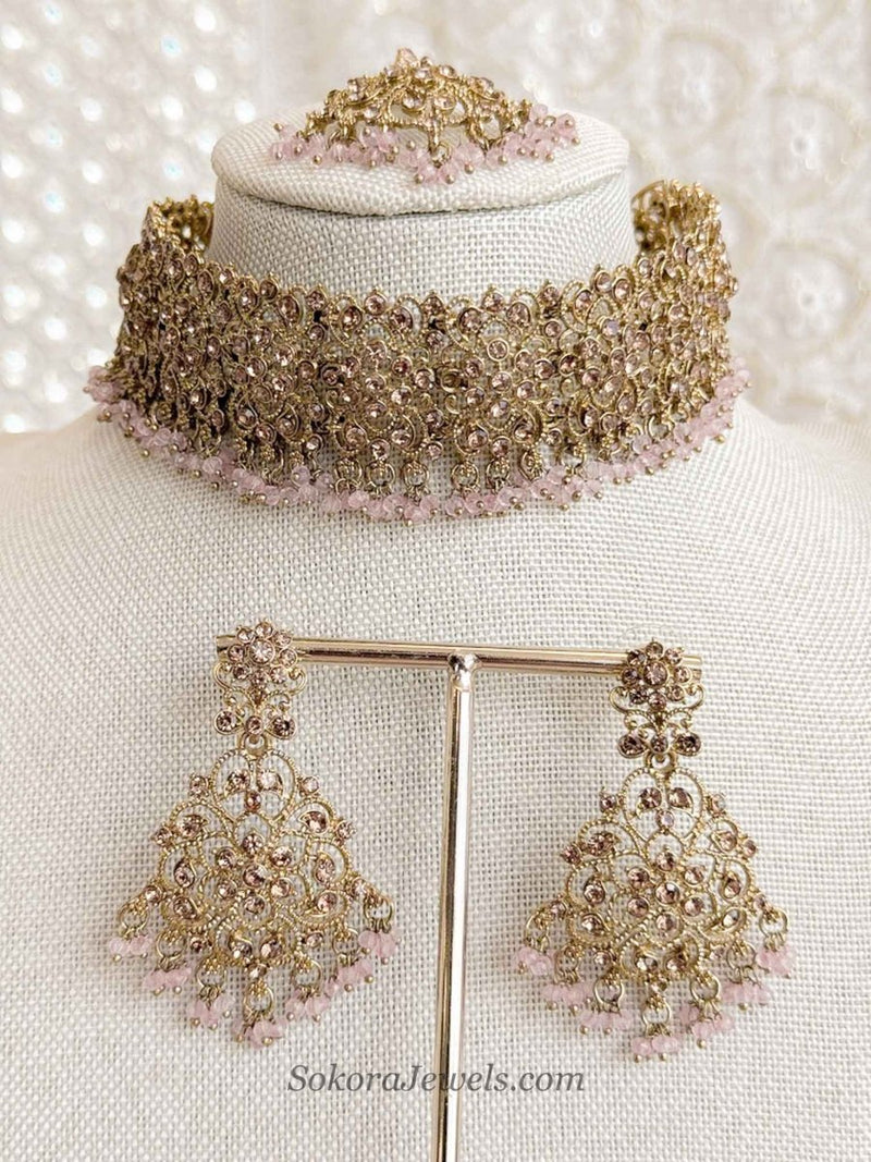Jeevan Golden Choker set - SOKORA JEWELSJeevan Golden Choker set