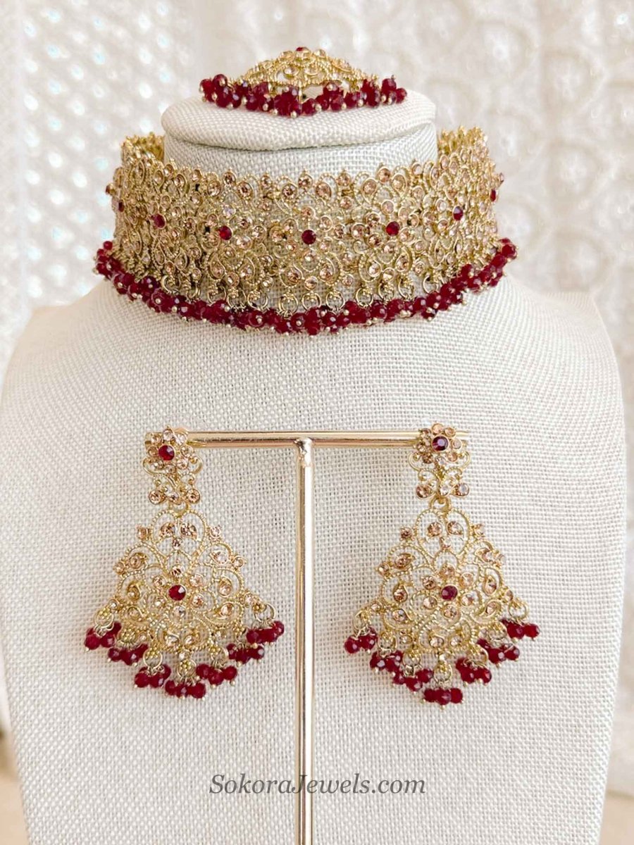 Jeevan Golden Choker set - SOKORA JEWELSJeevan Golden Choker set