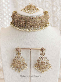 Jeevan Golden Choker set - SOKORA JEWELSJeevan Golden Choker set
