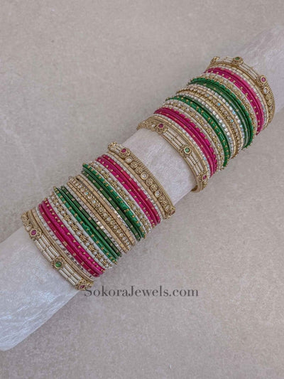 Jeewani Bangle Set - 2 Colour Option - SOKORA JEWELSJeewani Bangle Set - 2 Colour OptionBANGLES