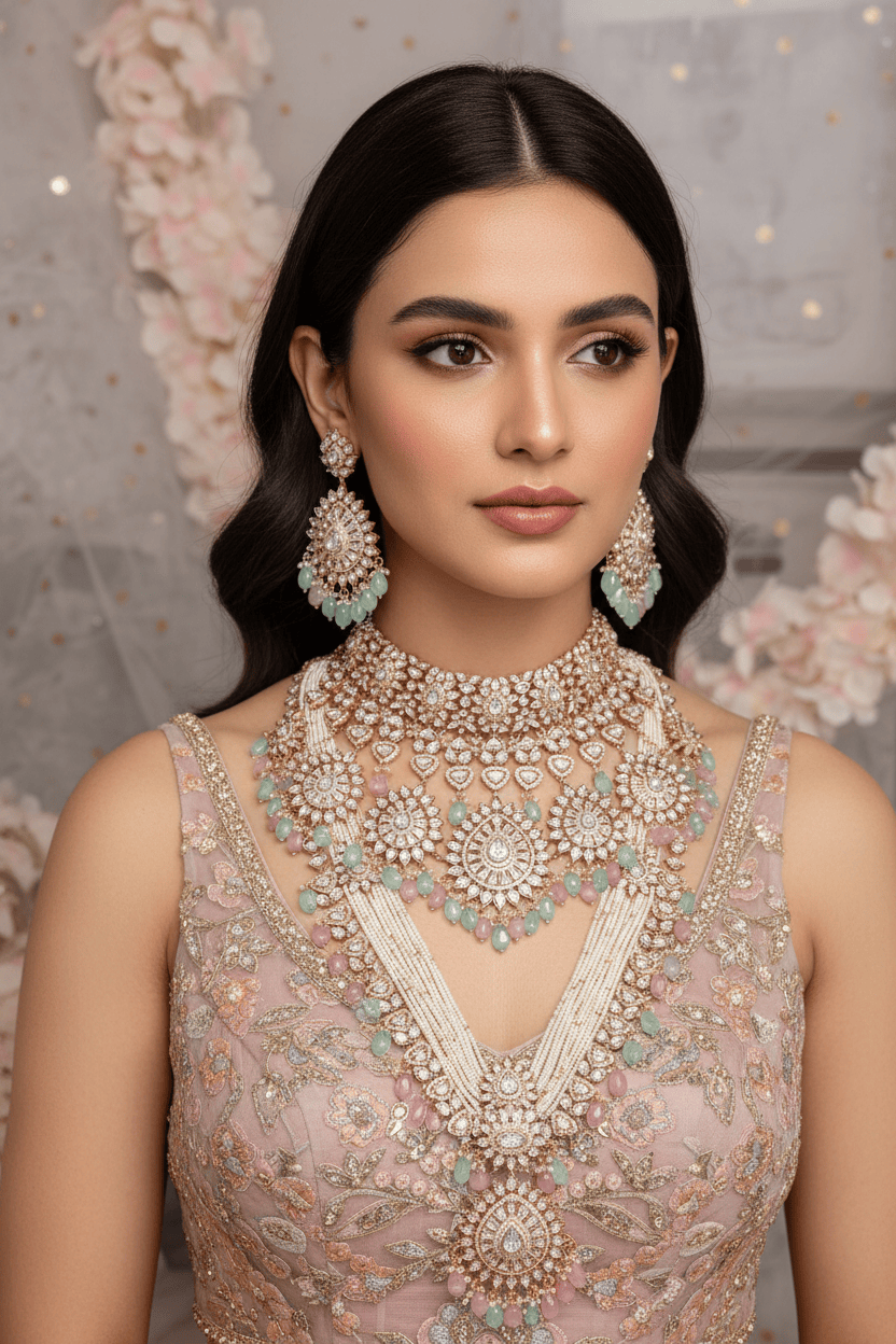 Jemima Gold Plated Kundan Set - Pastels