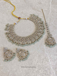 Jessica Clear Gold Necklace Set - 5 Colour Options - SOKORA JEWELSJessica Clear Gold Necklace Set - 5 Colour Options