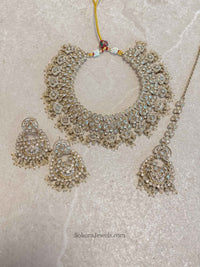 Jessica Clear Gold Necklace Set - 5 Colour Options - SOKORA JEWELSJessica Clear Gold Necklace Set - 5 Colour Options