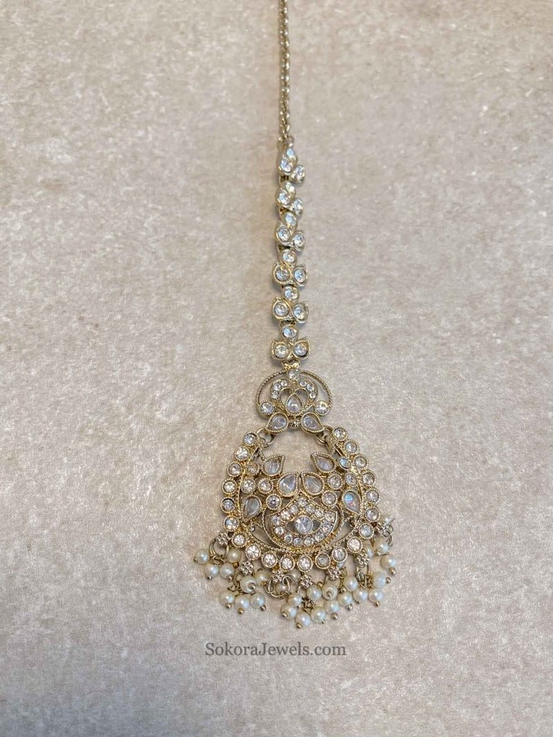 Jessica Clear Gold Necklace Set - 5 Colour Options - SOKORA JEWELSJessica Clear Gold Necklace Set - 5 Colour Options