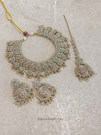 Jessica Clear Gold Necklace Set - 5 Colour Options - SOKORA JEWELSJessica Clear Gold Necklace Set - 5 Colour Options