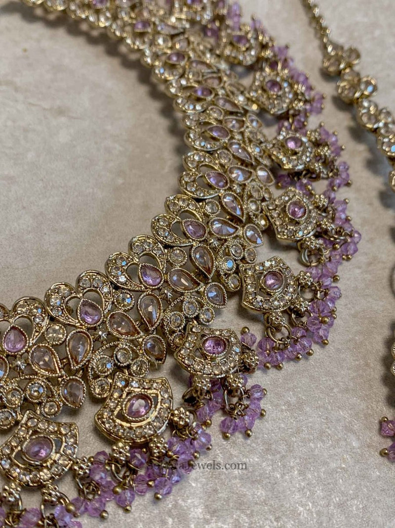 Jessica Golden Necklace Set - 5 Colour Options - SOKORA JEWELSJessica Golden Necklace Set - 5 Colour Options