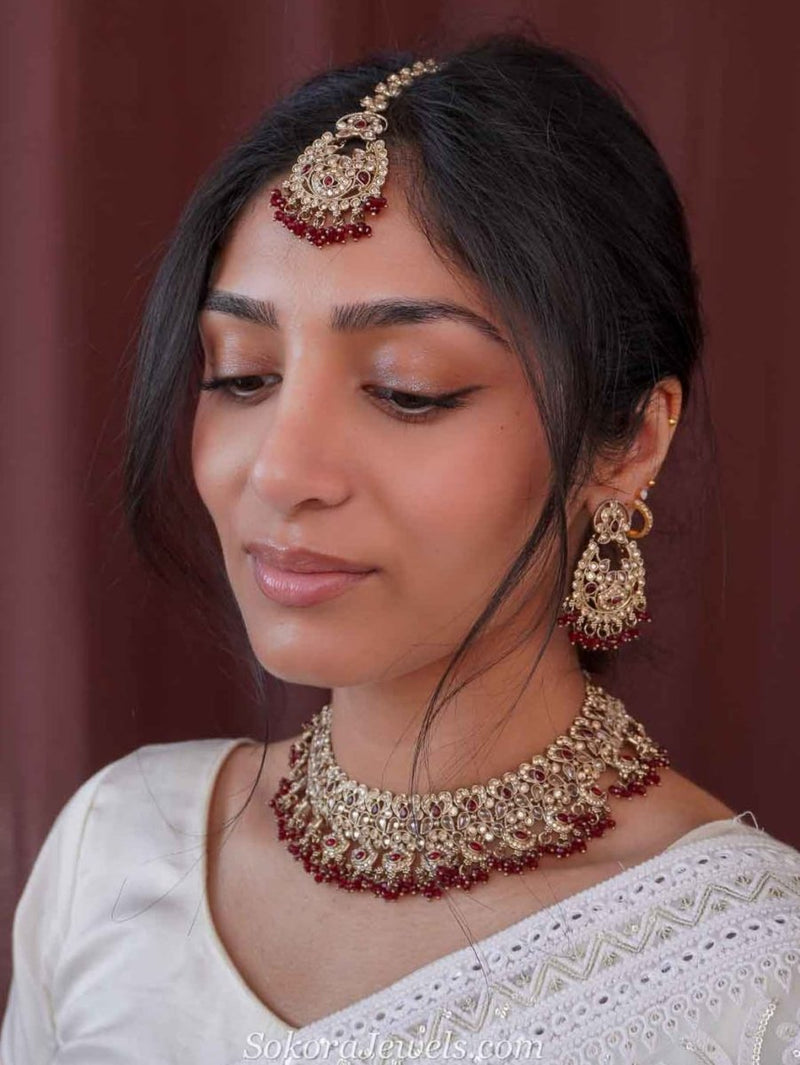 Jessica Golden Necklace Set - 5 Colour Options - SOKORA JEWELSJessica Golden Necklace Set - 5 Colour Options