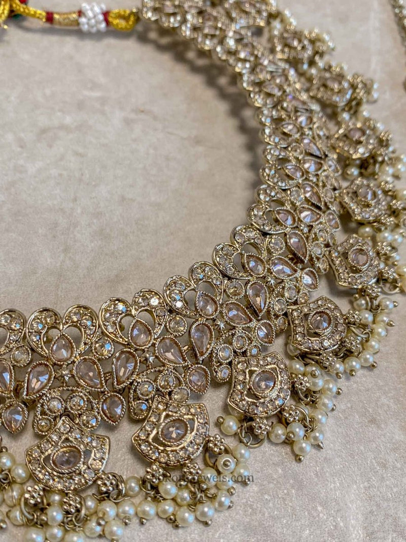 Jessica Golden Necklace Set - 5 Colour Options - SOKORA JEWELSJessica Golden Necklace Set - 5 Colour Options