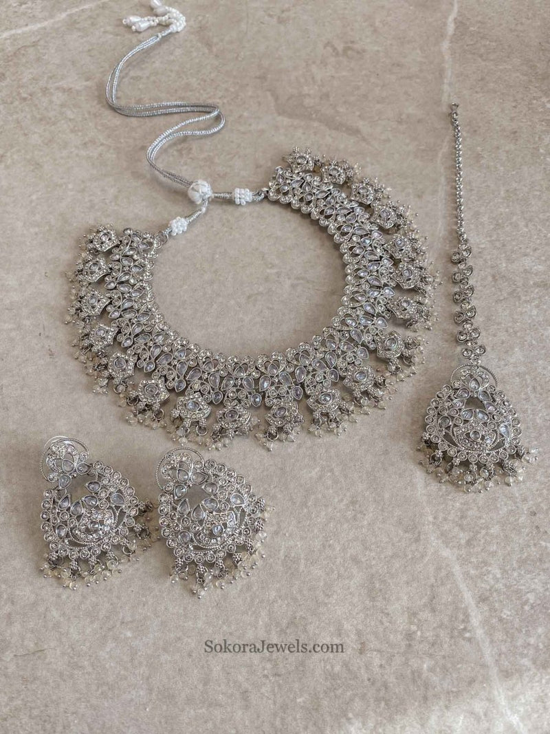 Jessica Silver Necklace Sets - 5 Colours - SOKORA JEWELSJessica Silver Necklace Sets - 5 Colours