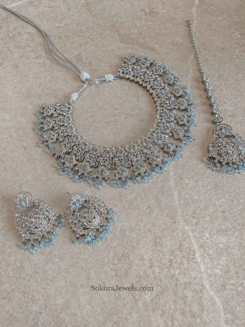 Jessica Silver Necklace Sets - 5 Colours - SOKORA JEWELSJessica Silver Necklace Sets - 5 Colours