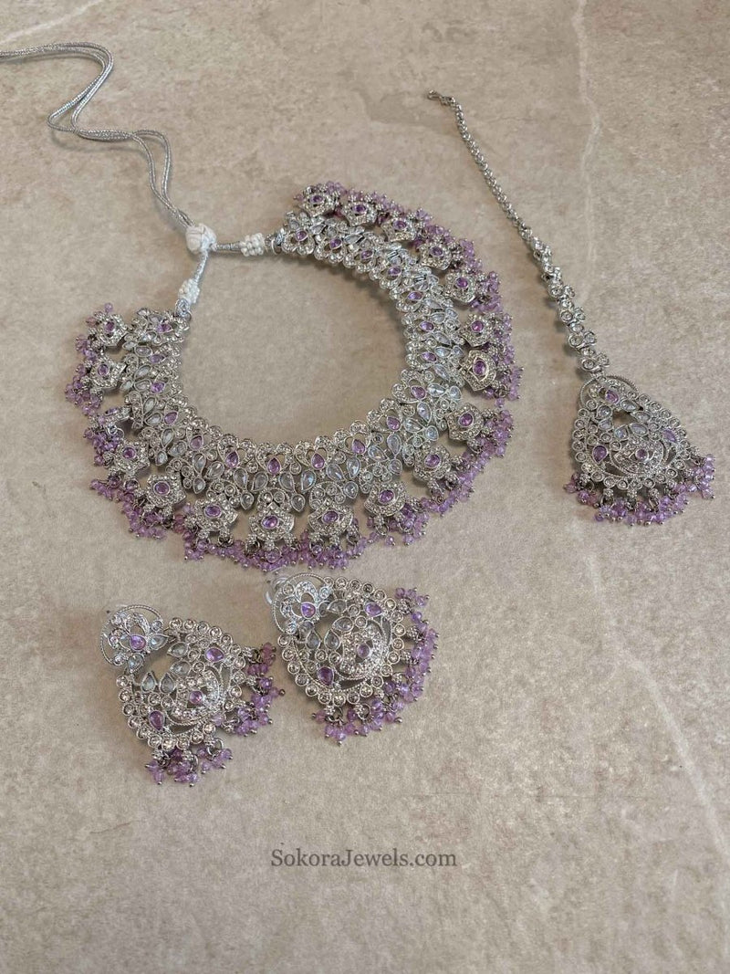 Jessica Silver Necklace Sets - 5 Colours - SOKORA JEWELSJessica Silver Necklace Sets - 5 Colours