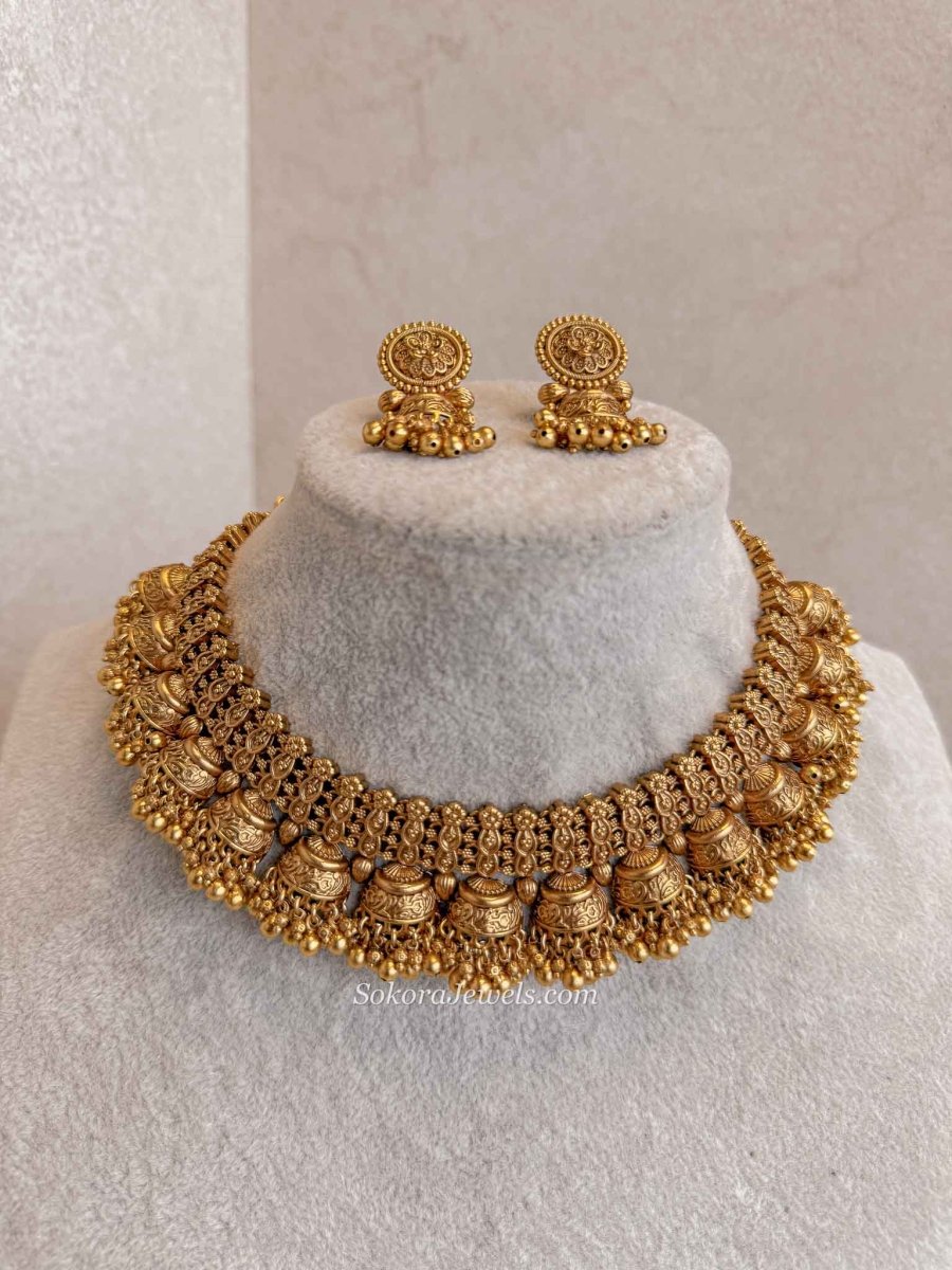 Jhumka Detail Necklace set - SOKORA JEWELSJhumka Detail Necklace setNECKLACE SETS