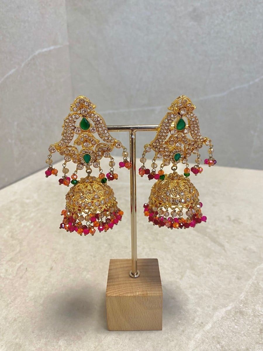 Jhumka Drop Earrings - Multicolour - SOKORA JEWELSJhumka Drop Earrings - Multicolour