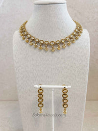 Jivi Small Kundan Necklace & Earring Set - SOKORA JEWELSJivi Small Kundan Necklace & Earring Set