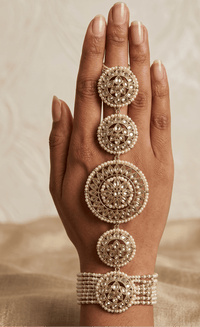 Jodhaa Bridal Hand piece - Champagne - SOKORA JEWELSJodhaa Bridal Hand piece - Champagne
