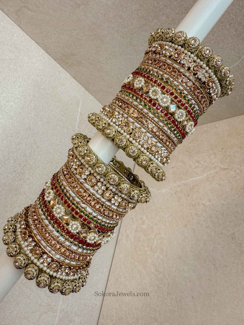 Jodhaa Luxury Bangle stack - SOKORA JEWELSJodhaa Luxury Bangle stackBANGLES