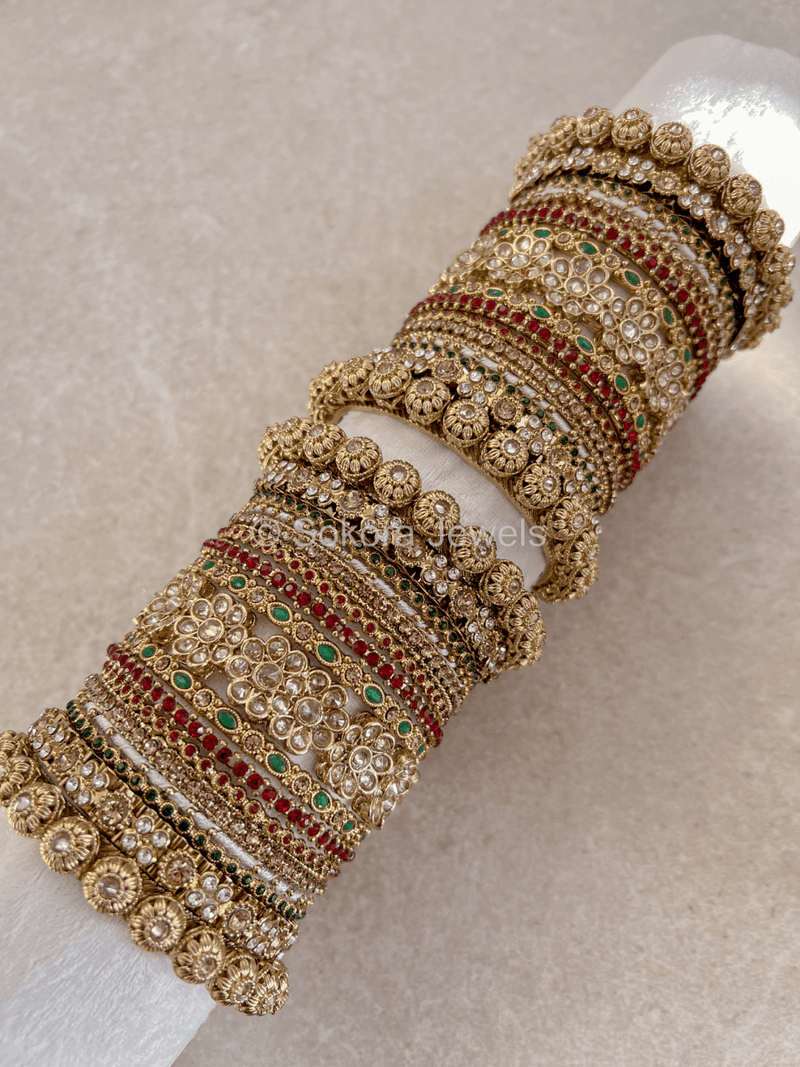 Jodhaa Luxury Bangle stack - SOKORA JEWELSJodhaa Luxury Bangle stackBANGLES